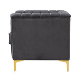 Narciso 31.9" Wide Arm Chair with Channel-tufted Design