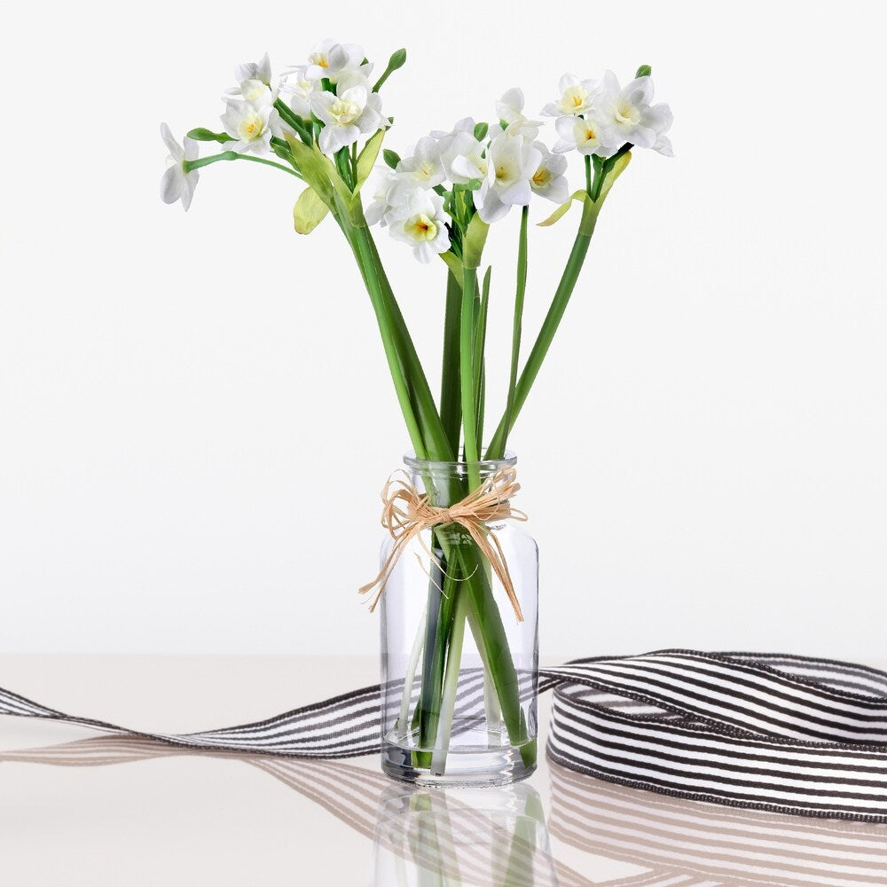Narcissus In Glass Bottle 15"