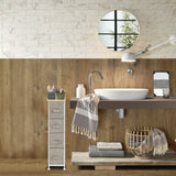 Narrow Dresser, Vertical Storage Unit With 4 Fabric Drawers, Metal Frame, Slim Storage Tower, 7.9" Width, For Living Room