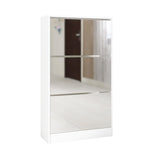 Narrow Shoe Storage Cabinet with Mirror