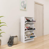 Narrow Shoe Storage Cabinet with Mirror