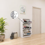 Narrow Shoe Storage Cabinet with Mirror