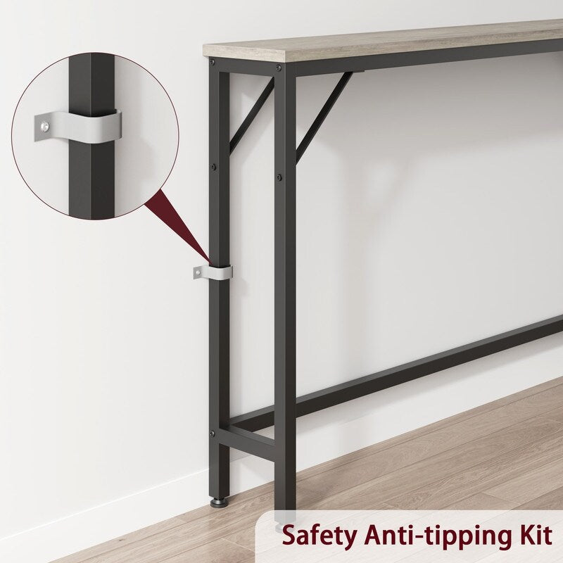 Narrow single-layer sofa back table