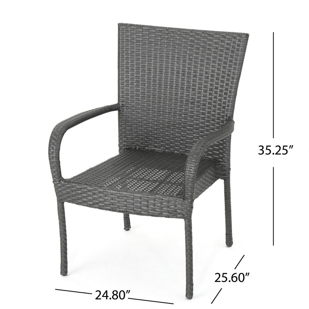 Nash Outdoor 7-Piece Rectangle Wicker Dining Set by Christopher Knight Home