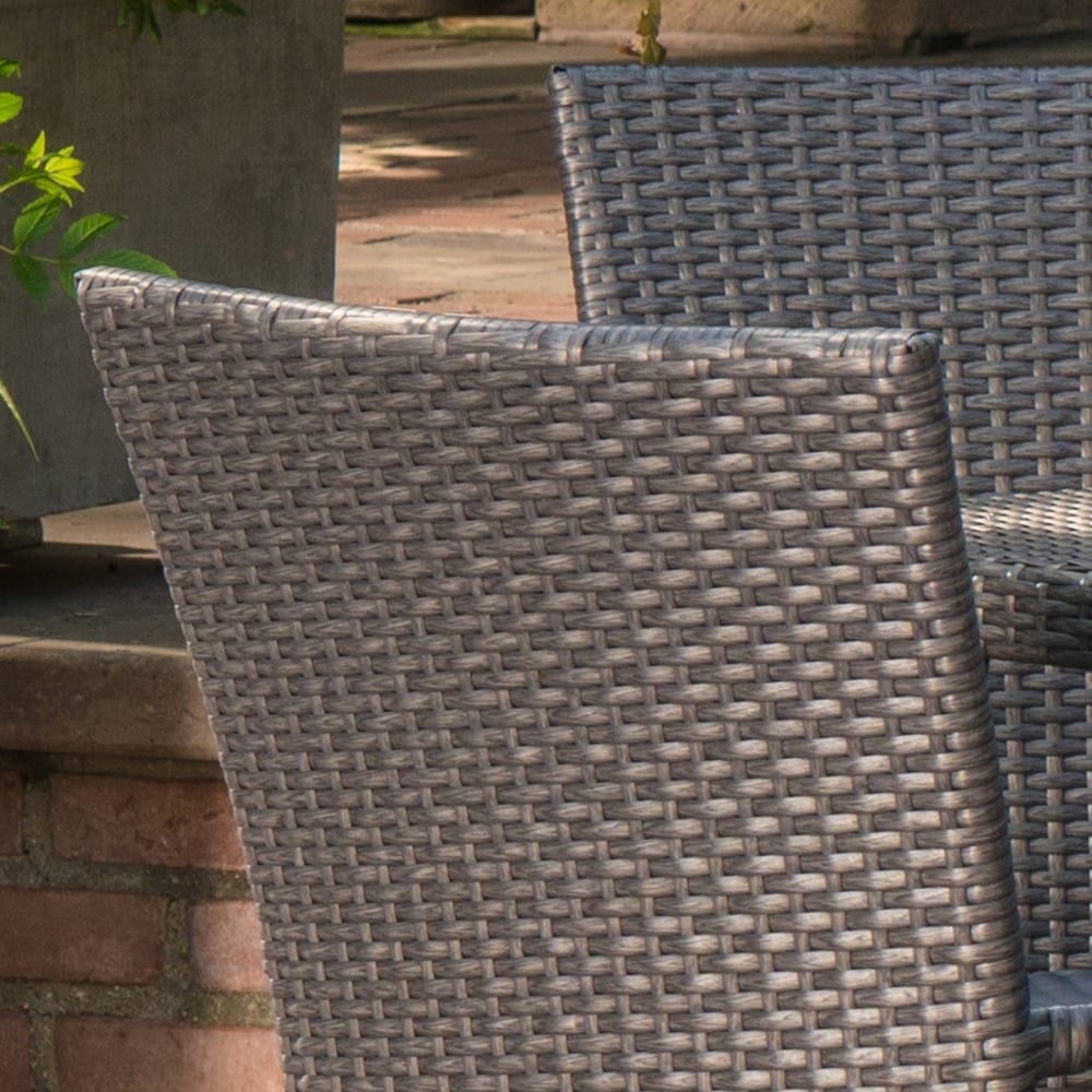Nash Outdoor 7-Piece Rectangle Wicker Dining Set by Christopher Knight Home