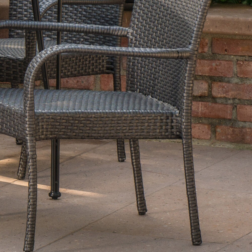 Nash Outdoor 7-Piece Rectangle Wicker Dining Set by Christopher Knight Home