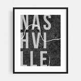Nashville Tennessee Maps Minimal Art Print/Poster