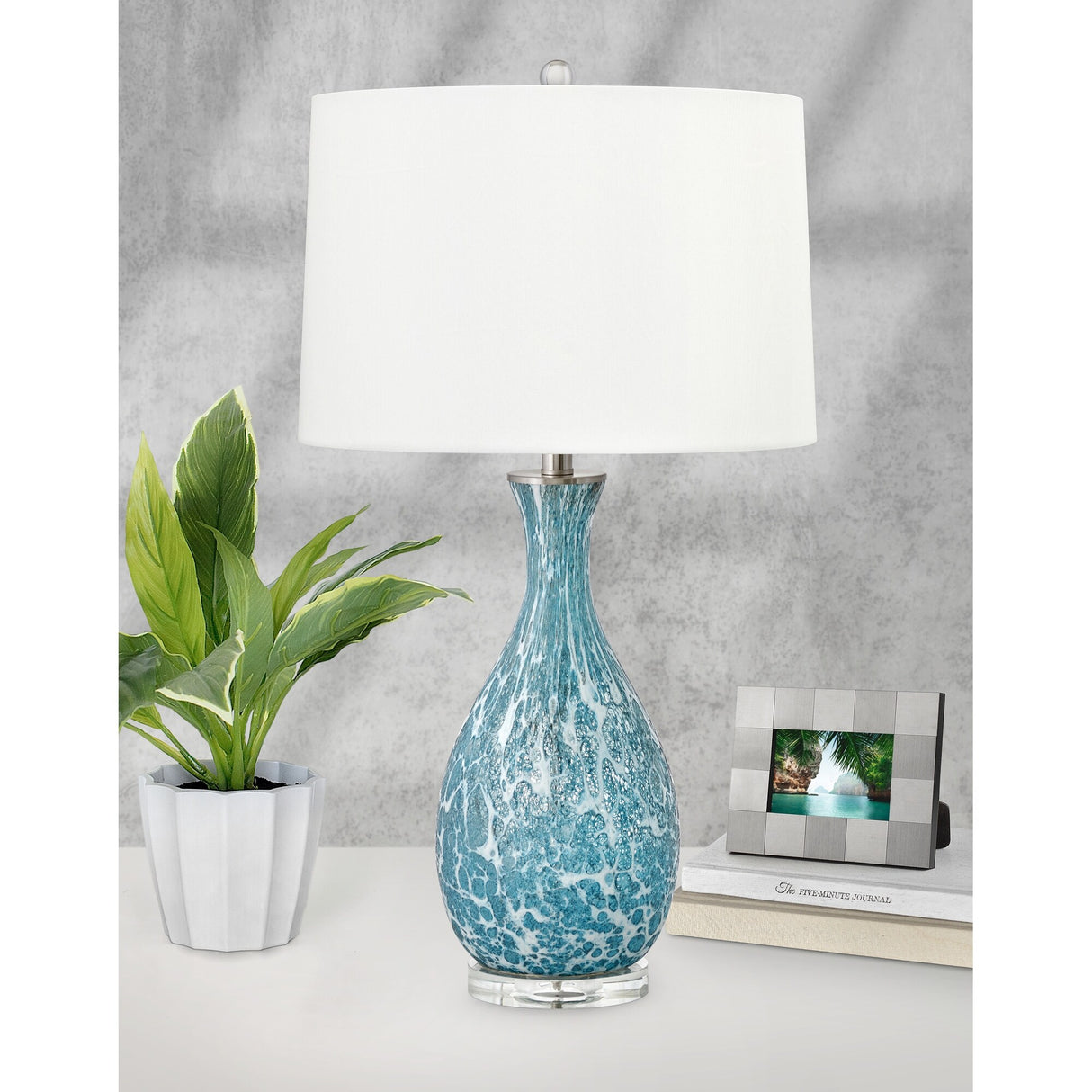 Nastrino 30 inch Blue & White Glass Table Lamp