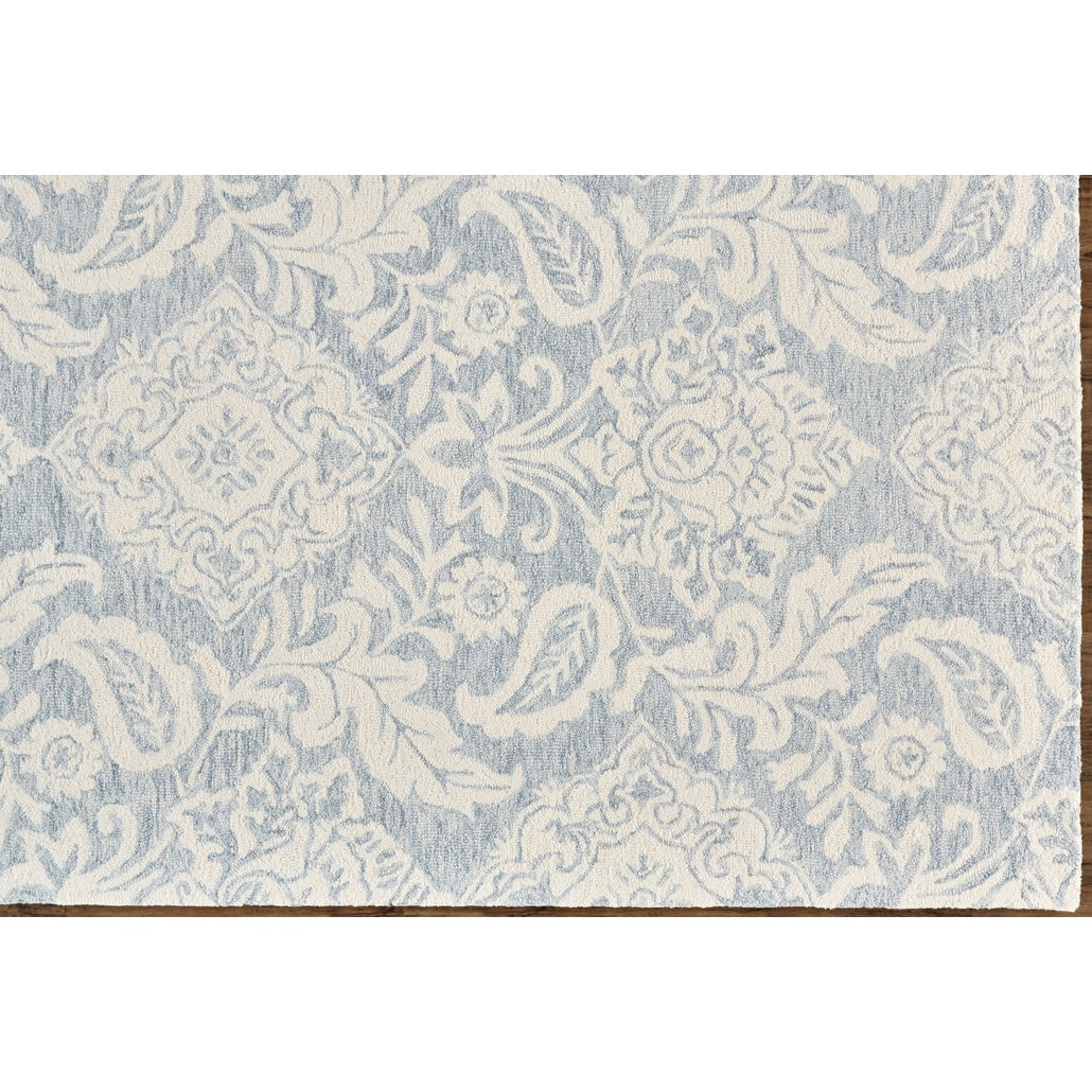 Natal Modern Floral Paisley Rug, Celestial Blue/Ivory, Area Rug
