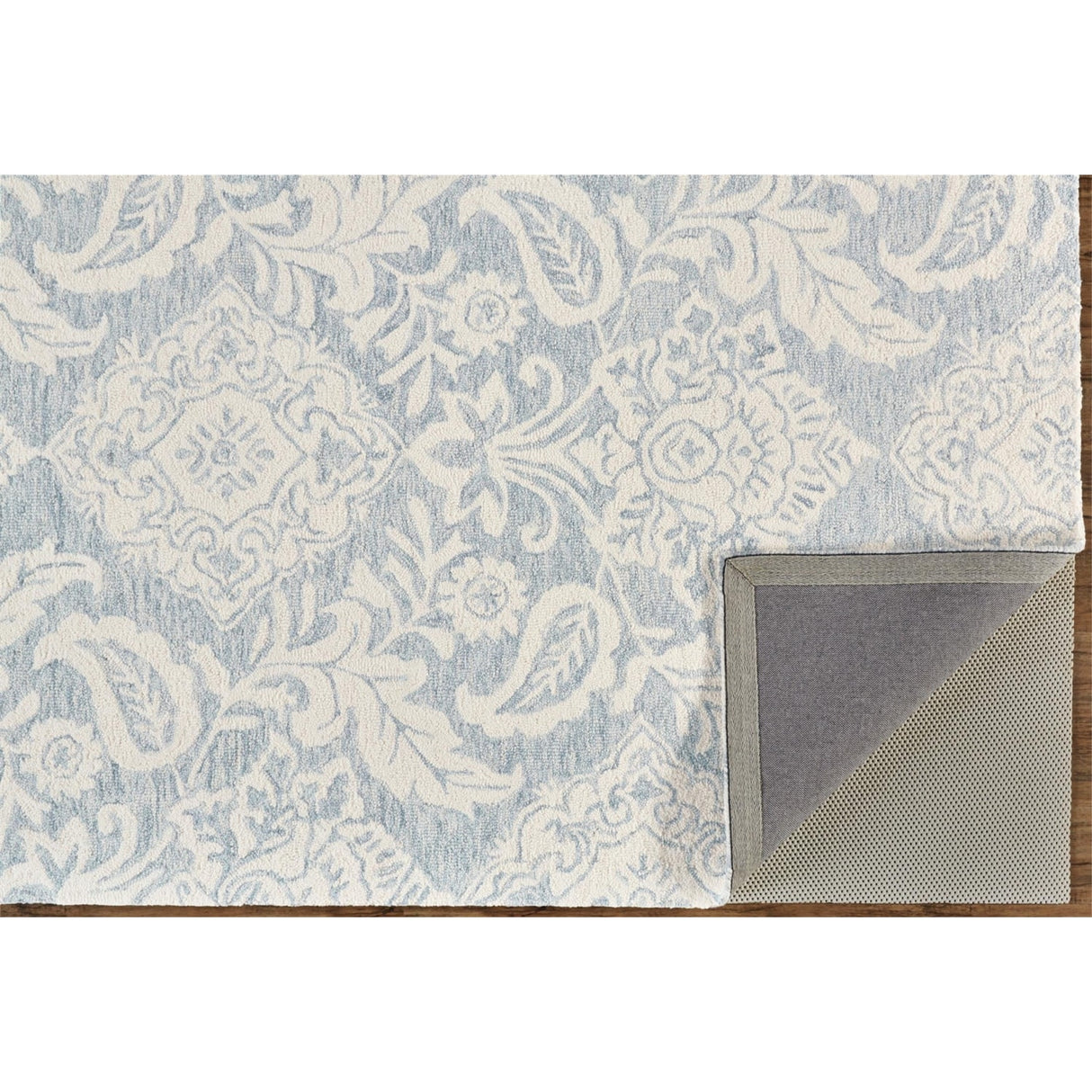 Natal Modern Floral Paisley Rug, Celestial Blue/Ivory, Area Rug