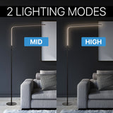 Natalie 63" LED Integrated Floor Lamp, Black by JONATHAN Y - 63" H x 33.5" W x 8.75" D