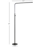Natalie 63" LED Integrated Floor Lamp, Black by JONATHAN Y - 63" H x 33.5" W x 8.75" D