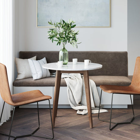 Nathan James Amalia Coffee Marble-Laminate Round Bistro Dining Table