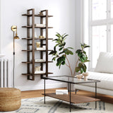 Nathan James Benji Floating Wall Book Shelves, 3-Tier Display Shelf, Decorative Modular Shelf in Solid Wood