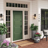 Nathan James Ferris Outdoor Black Wall Sconce Light Fixture with Iron Frame and Glass