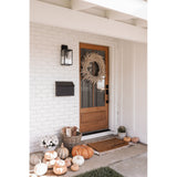 Nathan James Ferris Outdoor Black Wall Sconce Light Fixture with Iron Frame and Glass