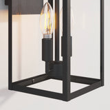 Nathan James Ferris Outdoor Black Wall Sconce Light Fixture with Iron Frame and Glass