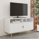 Nathan James Jacklyn Contemporary TV Stand with Fluted Cabinet Door Storage