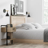 Nathan James Jenny Rustic Wall Mount Nightstand with Drawer and Storage Shelf