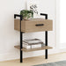 Nathan James Jenny Rustic Wall Mount Nightstand with Drawer and Storage Shelf