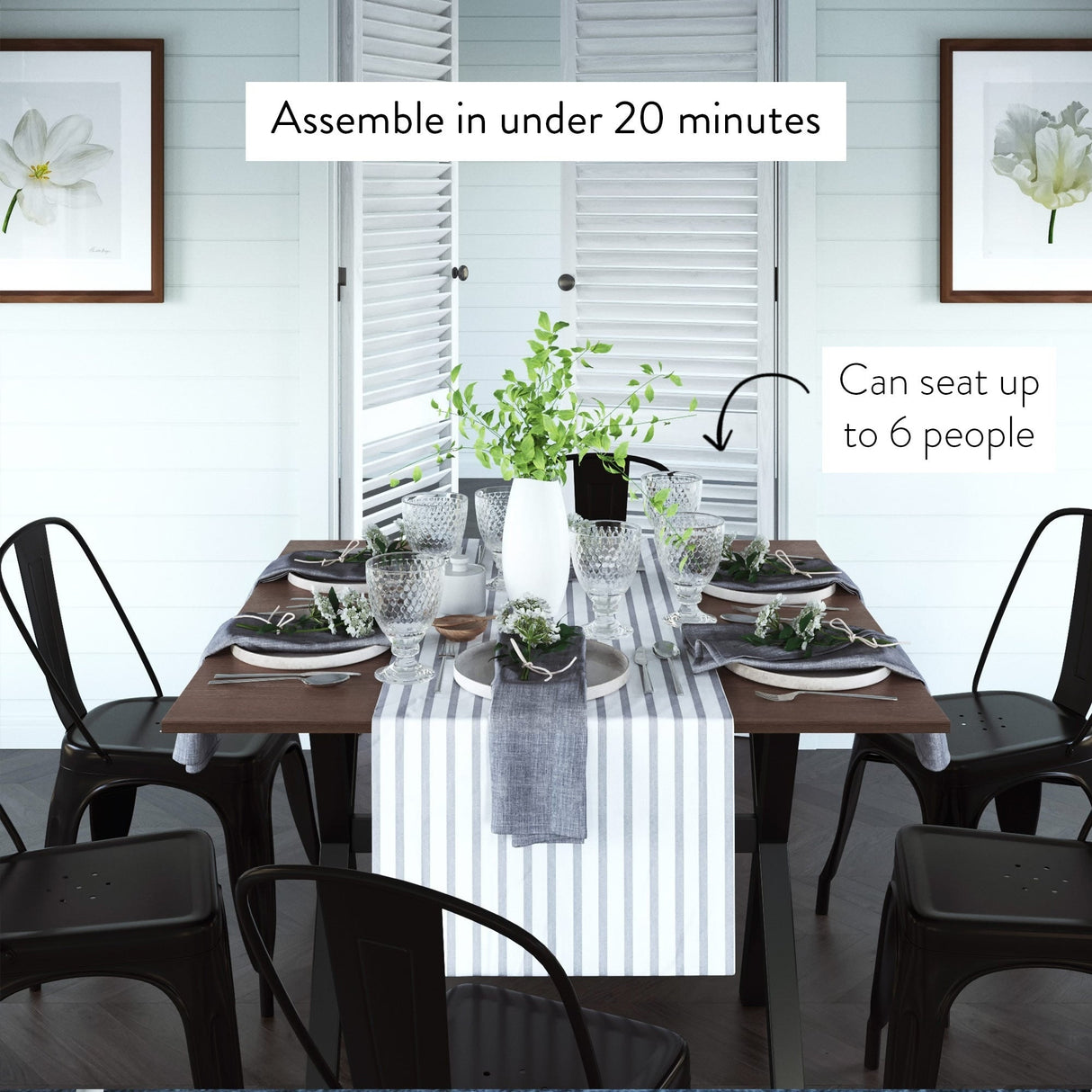 Nathan James Kalos Drop Leaf Kitchen Dining Table Brown