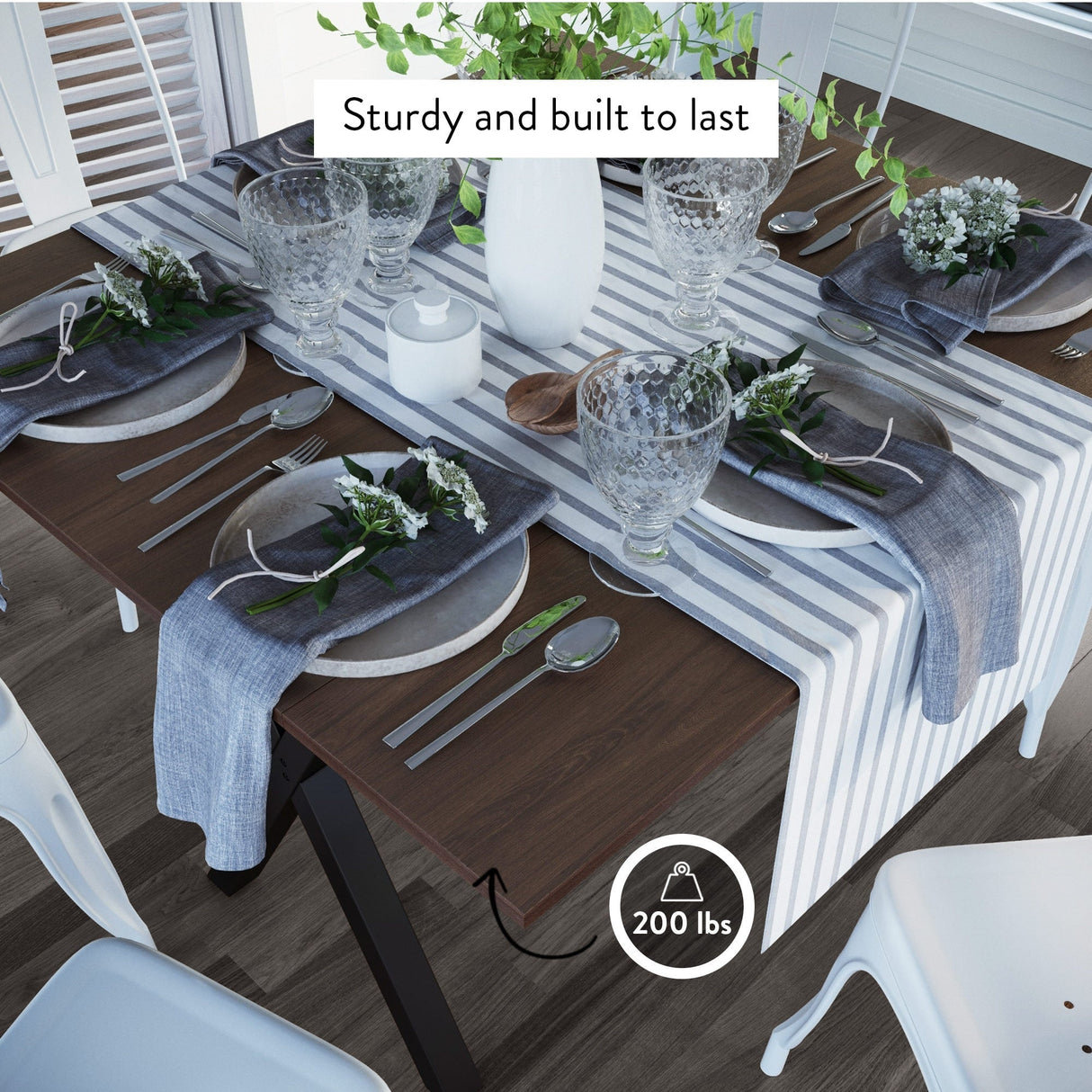 Nathan James Kalos Drop Leaf Kitchen Dining Table Brown