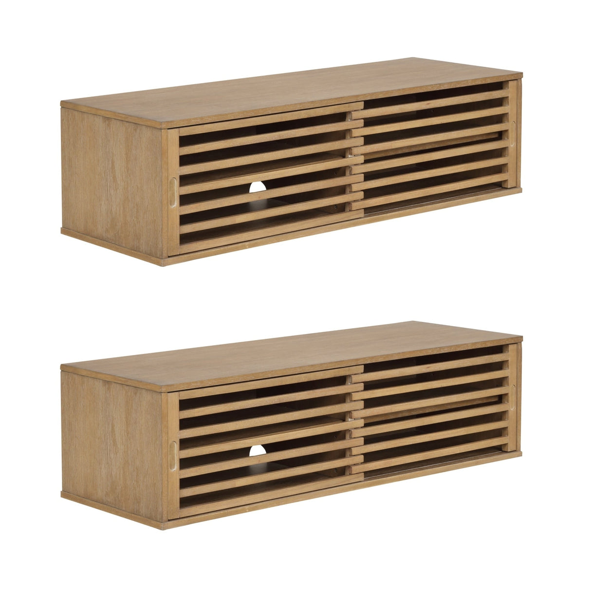 Nathan James Monroe Floating TV Stand, Wall Mount TV Console with Storage, Modern Media Cabinet