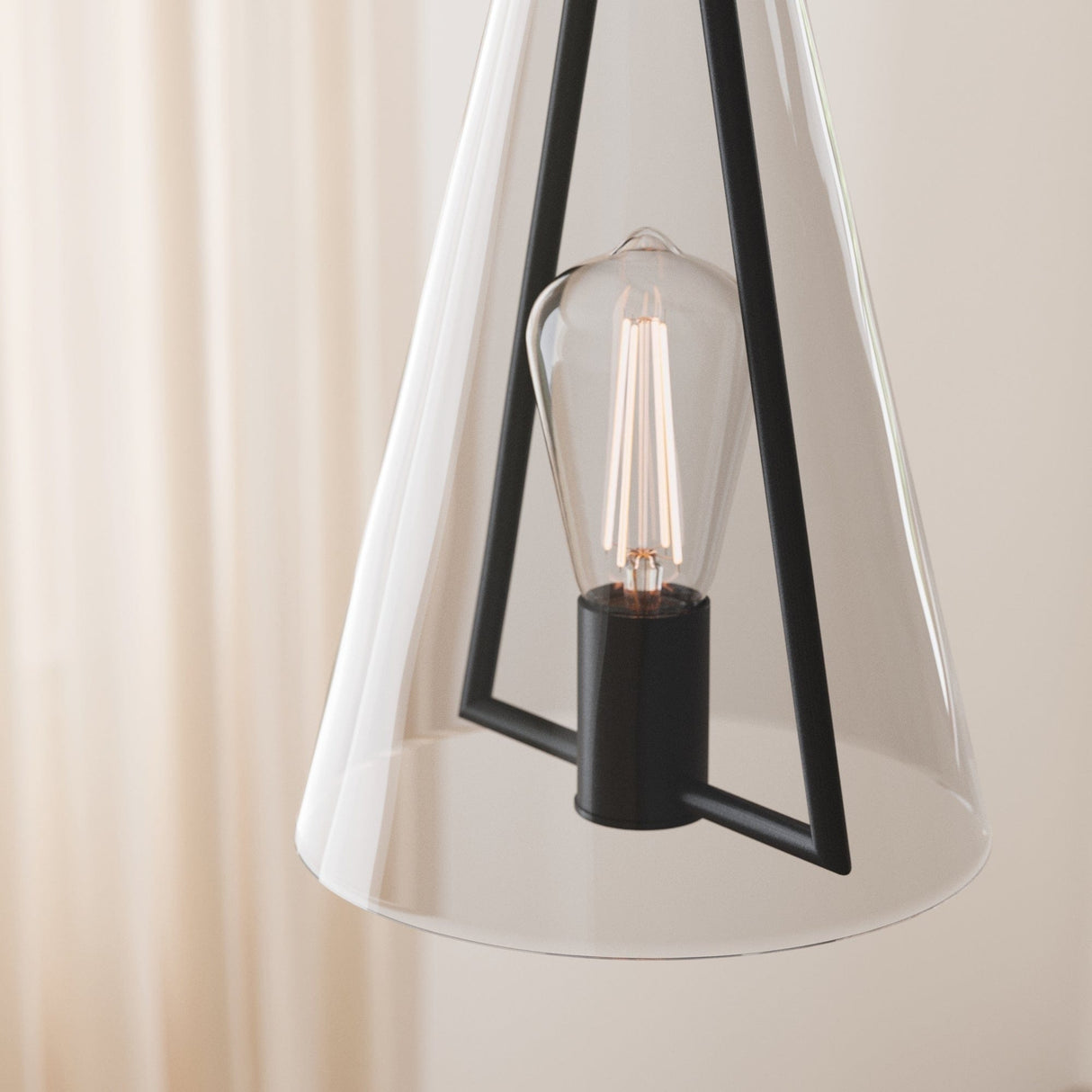 Nathan James Olton Pendant Lighting with Glass Shade, Adjustable Chain
