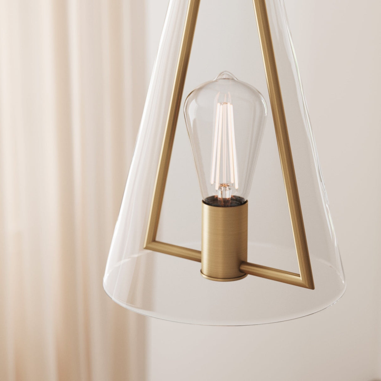 Nathan James Olton Pendant Lighting with Glass Shade, Adjustable Chain