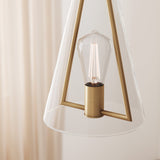 Nathan James Olton Pendant Lighting with Glass Shade, Adjustable Chain