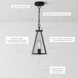 Nathan James Olton Pendant Lighting with Glass Shade, Adjustable Chain