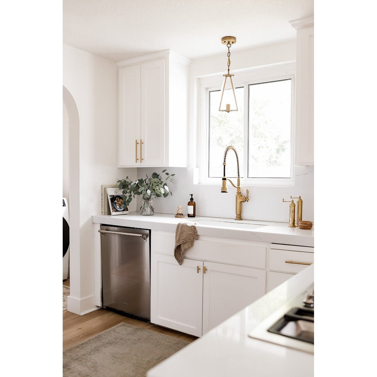 Nathan James Olton Pendant Lighting with Glass Shade, Adjustable Chain