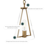 Nathan James Olton Pendant Lighting with Glass Shade, Adjustable Chain