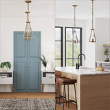 Nathan James Olton Pendant Lighting with Glass Shade, Adjustable Chain