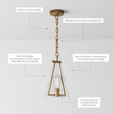 Nathan James Olton Pendant Lighting with Glass Shade, Adjustable Chain