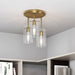 Nathan James Ophelia Semi Flush Mount Ceiling 3-Light Fixture with Glass Shade