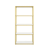 Nathan James Oscar Modern Etagere 5-Shelf Bookcase with Wood Storage Shelves and Metal Frame