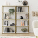 Nathan James Oscar Modern Etagere 5-Shelf Bookcase with Wood Storage Shelves and Metal Frame