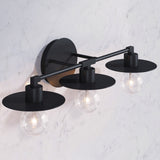Nathan James Pattinson 3-Lights Bathroom Vanity Light Fixture with Metal Frame and Thin Plate Shade