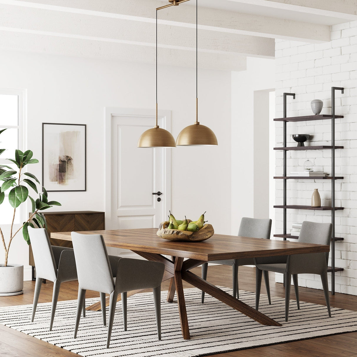 Nathan James Percy Modern 2-Light Pendant Island Light Fixture, Hanging Lights with Metal Shade and Adjustable Cord