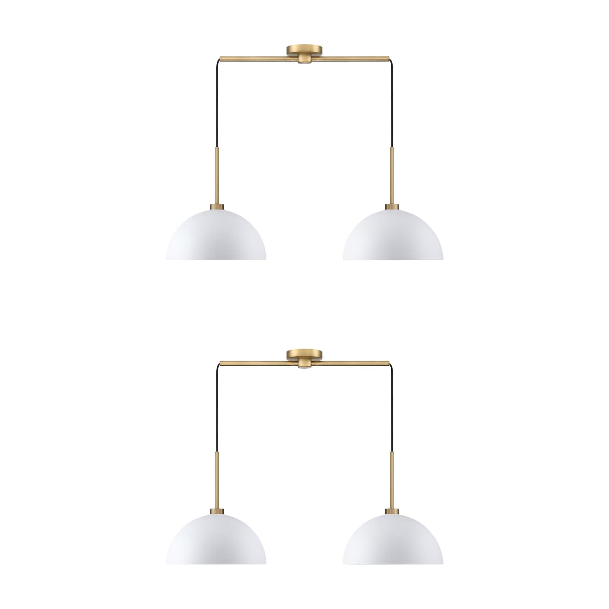 Nathan James Percy Modern 2-Light Pendant Island Light Fixture, Hanging Lights with Metal Shade and Adjustable Cord
