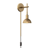 Nathan James Tamlin Wall Mounted Armed Sconce 1-Light Fixture with Plugin and On/Off Switch