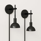 Nathan James Tamlin Wall Mounted Armed Sconce 1-Light Fixture with Plugin and On/Off Switch