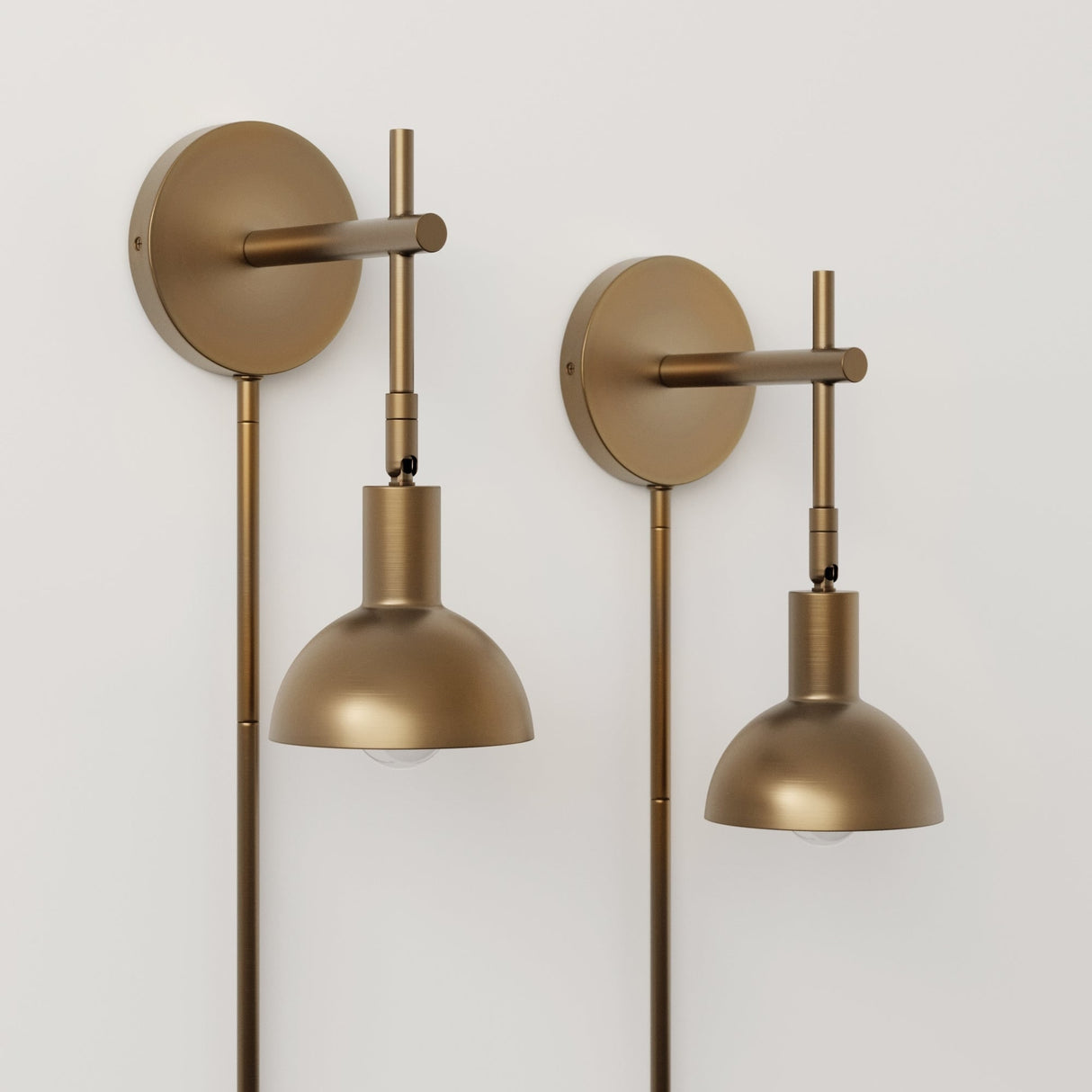 Nathan James Tamlin Wall Mounted Armed Sconce 1-Light Fixture with Plugin and On/Off Switch