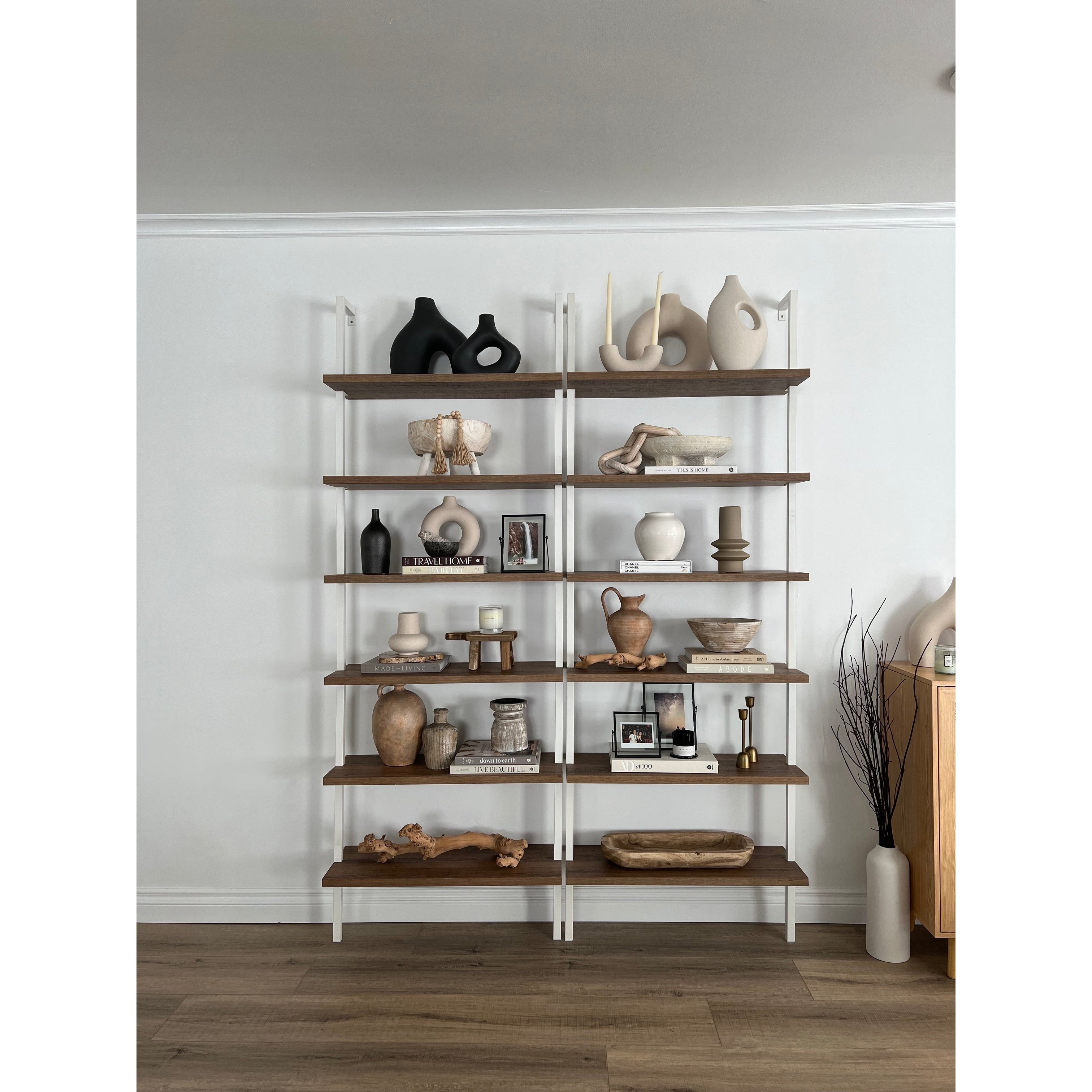 Nathan James Theo 6 Shelf Tall Bookcase Wall Mount Bookshelf Wood wit Overstock