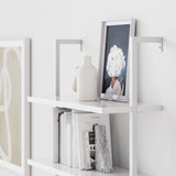Nathan James Theo 6-Shelf Tall Bookcase, Wall Mount Bookshelf Wood with Metal Frame