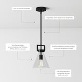 Nathan James Vincent Glass Pendant Lighting, Hanging Light Fixture with Adjustable Stem and Clear Shade
