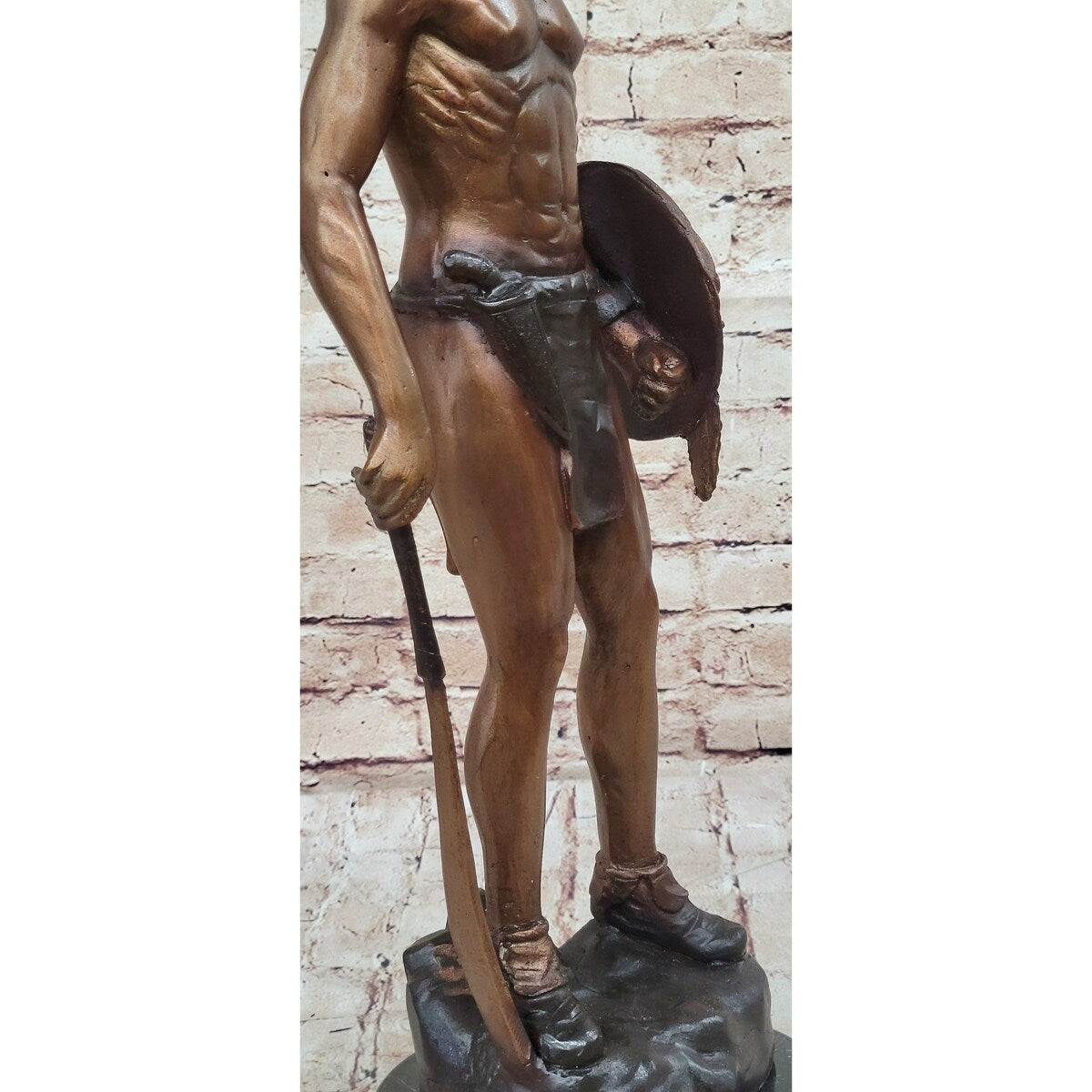 Native American Indian Warrior Bronze Metal Statue Sculpture On Marble Base Cm Russell