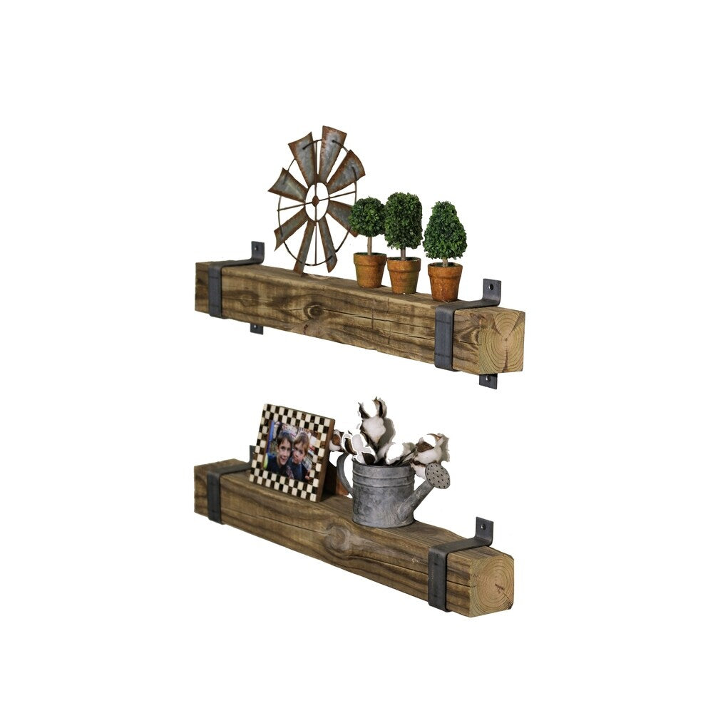 Natural 4x4 Bracket Shelves