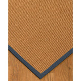 Natural Area Rugs, 100% Natural Fiber Handmade Aston, Gold Sisal Rug 6' Square, Marine Border - 6' x 6'